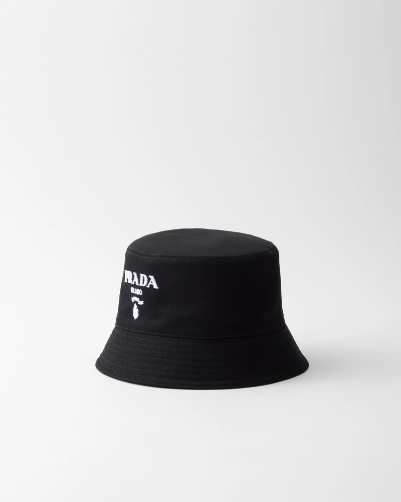 Prada Fischerhut aus Drill Schwarz