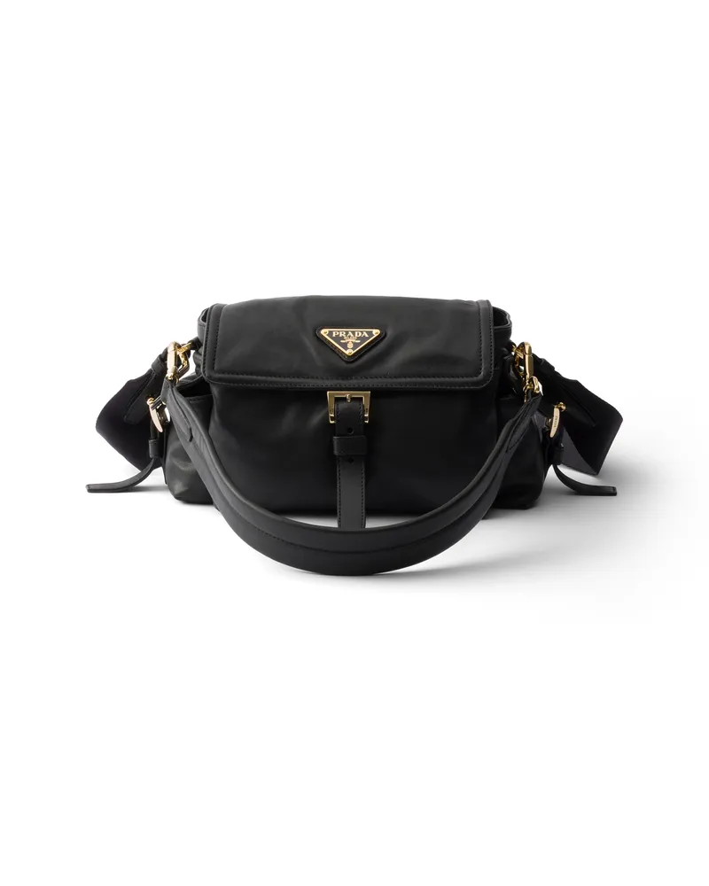 Prada Explore Mini-bag Aus Nappa-leder, Damen, Schwarz Schwarz