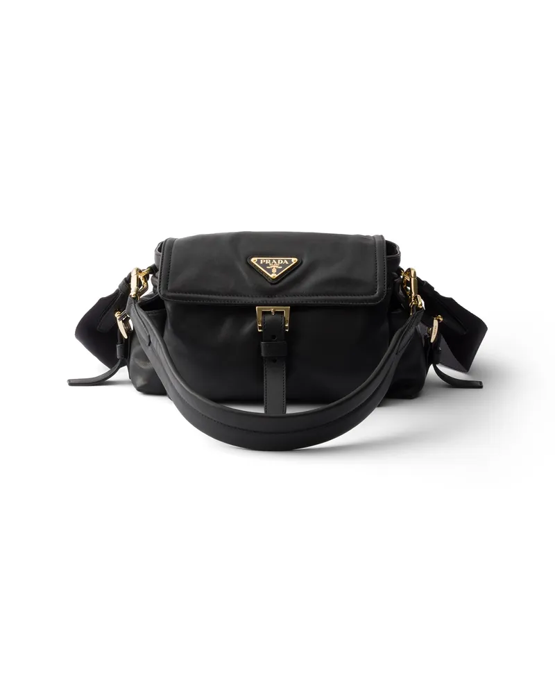 Prada Explore Mini-bag Aus Nappa-leder, Damen, Schwarz Schwarz