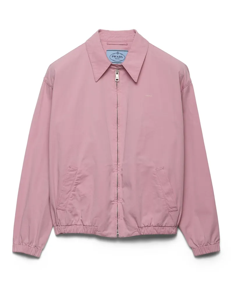 Prada Alte Blousonjacke Aus Gabardine, Damen, Alabasterrosa, Größe Alabasterrosa