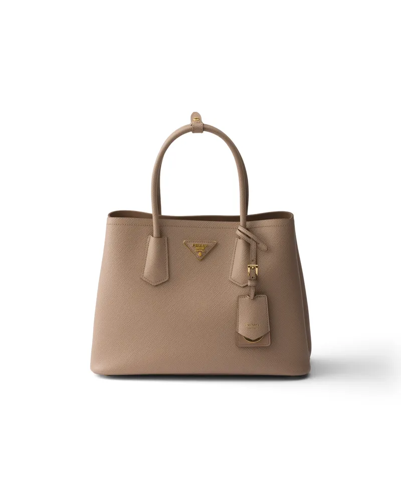 Prada Mittelgroße  Double Tasche Aus Saffiano-leder, Damen, Cameo Cameo