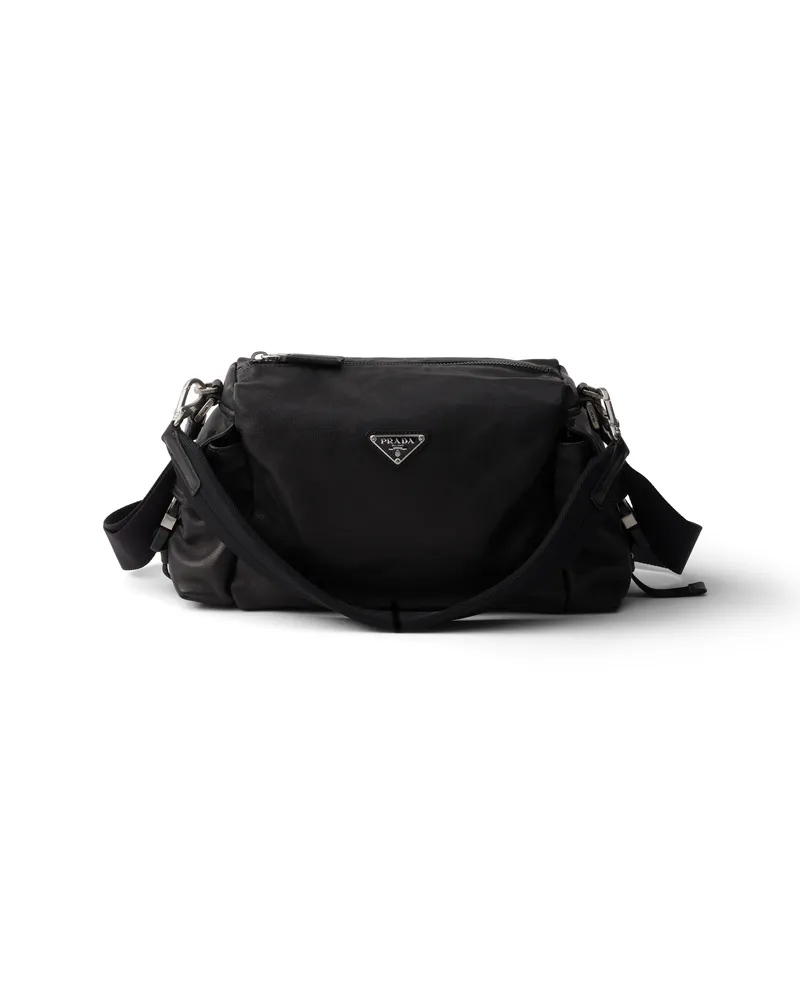 Prada Explore Tasche Aus Leder, Herren, Schwarz Schwarz