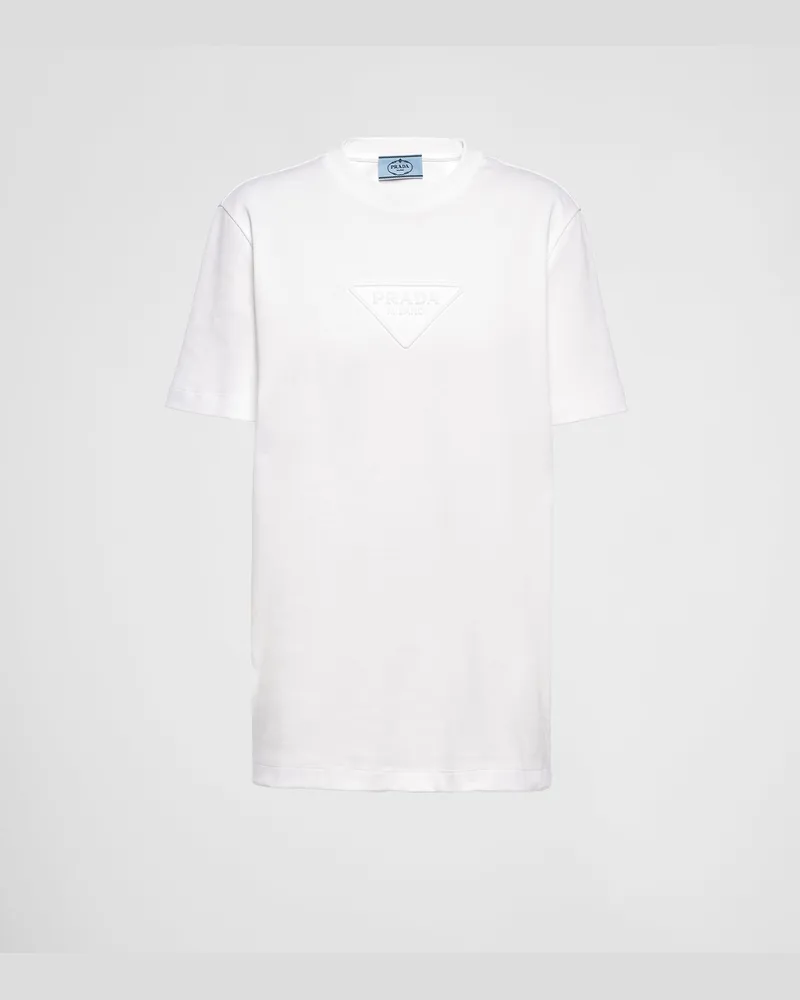 Prada T-Shirt aus Interlock Weiss