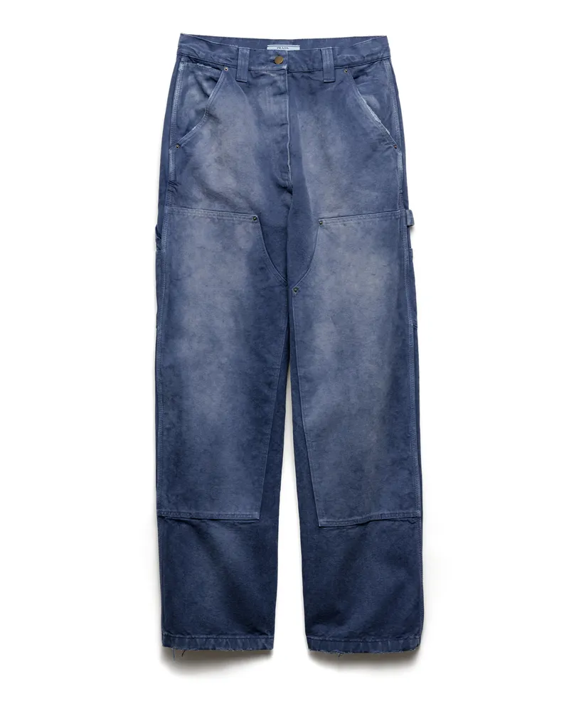 Prada Cargohose Aus Canvas, Damen, Marineblau, Größe Marineblau