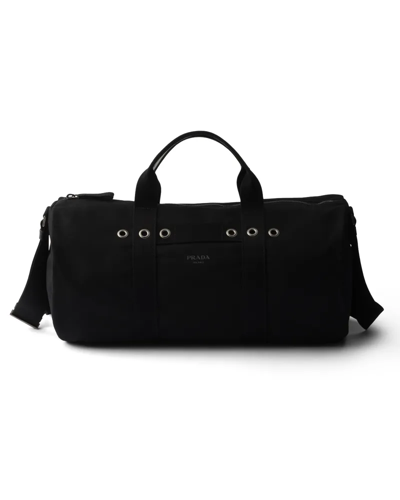 Prada Weekender Aus Canvas, , Schwarz Schwarz