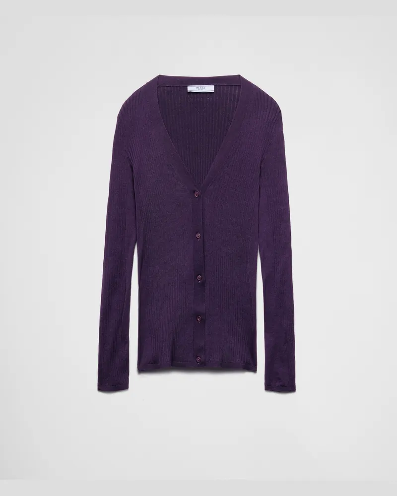 Prada Strickjacke aus Baumwolle Violett