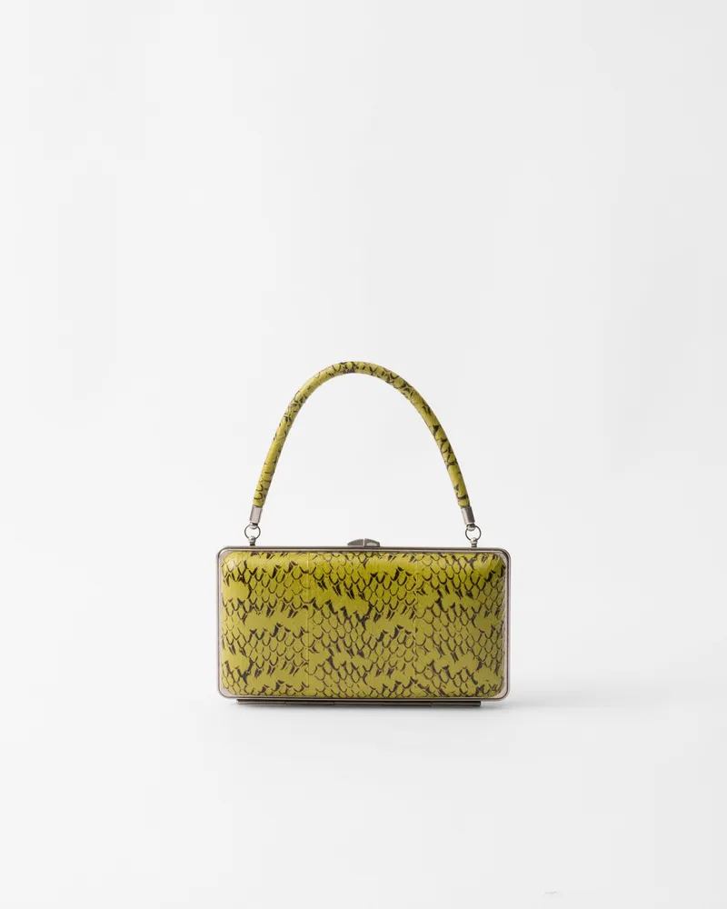 Prada Clutch aus Ayers-Leder Efeugrün