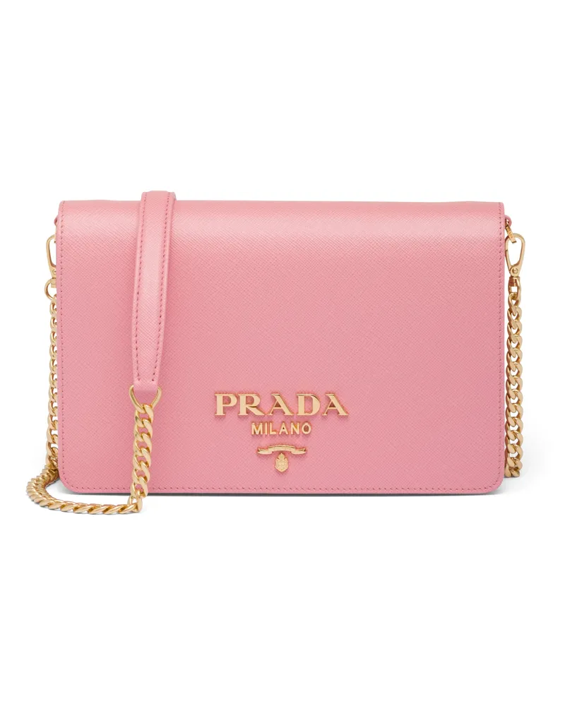 Prada Minitasche Aus Saffiano-leder, Damen, Blütenrosa Blütenrosa