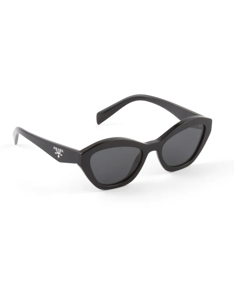 Prada Logo Sonnenbrille, Damen, Schiefergraue Gläser Schiefergraue