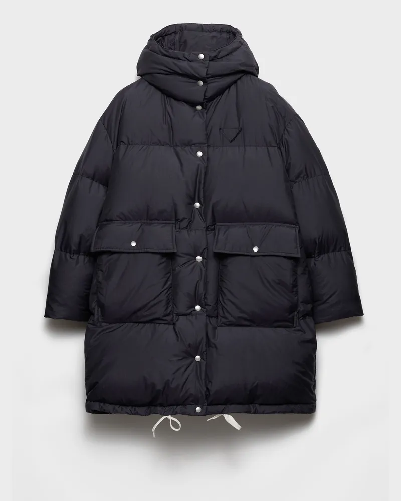 Prada Daunenparka aus weichem Canvas Blau