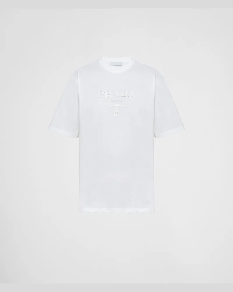 Prada T-Shirt aus Baumwolle Weiss