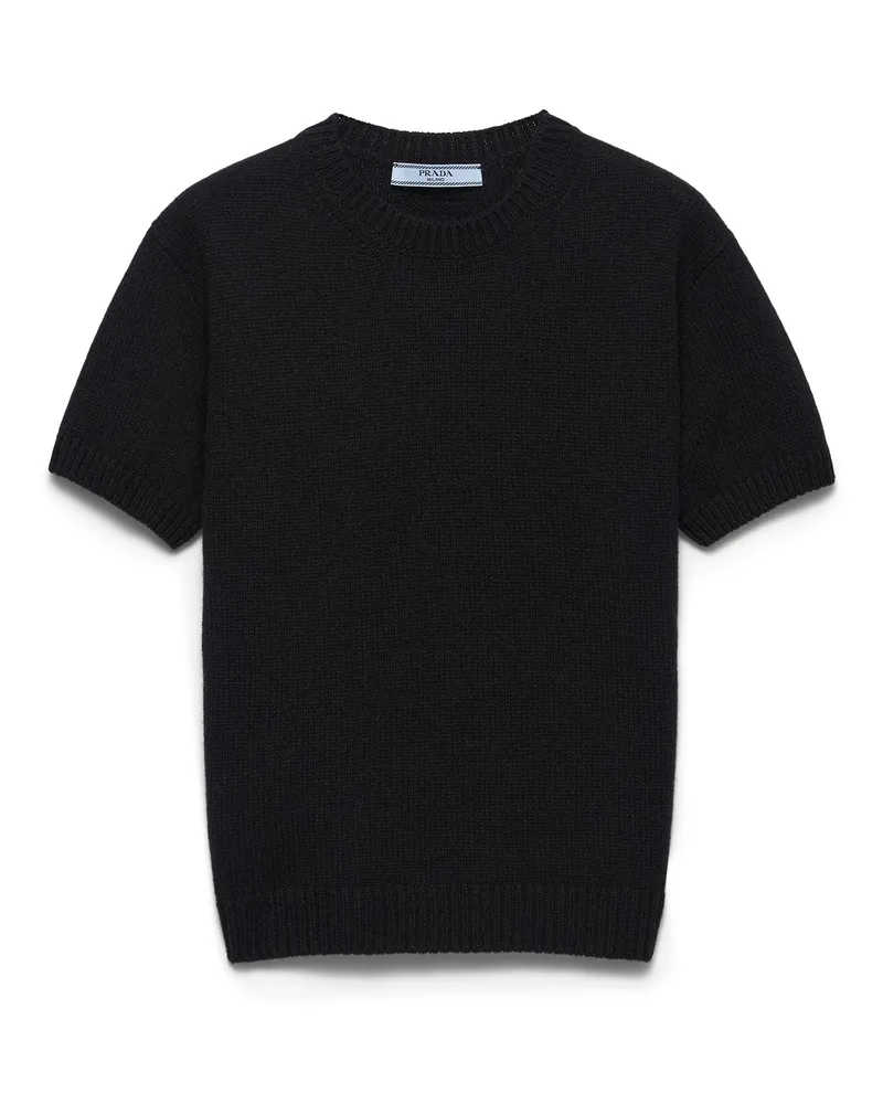 Prada Short-sleeved Cashmere Sweater, Damen, Schwarz, Größe Schwarz