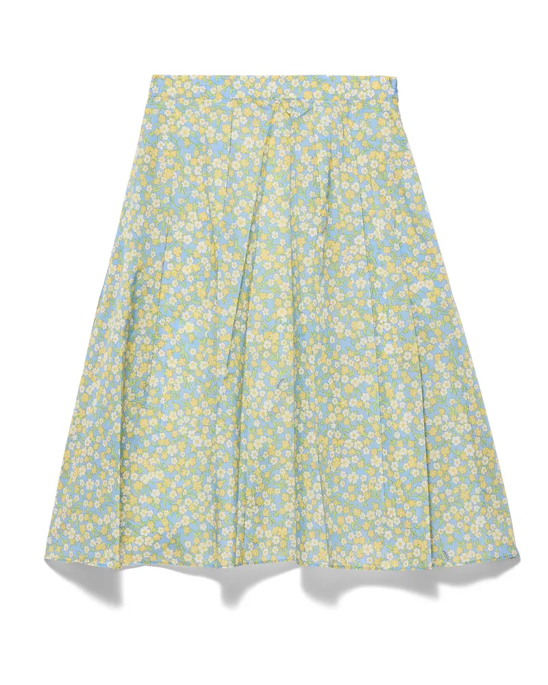 Prada Rock Aus Re-nylon Mit Komplettem Blumenmuster , Damen, Creme, Größe Creme