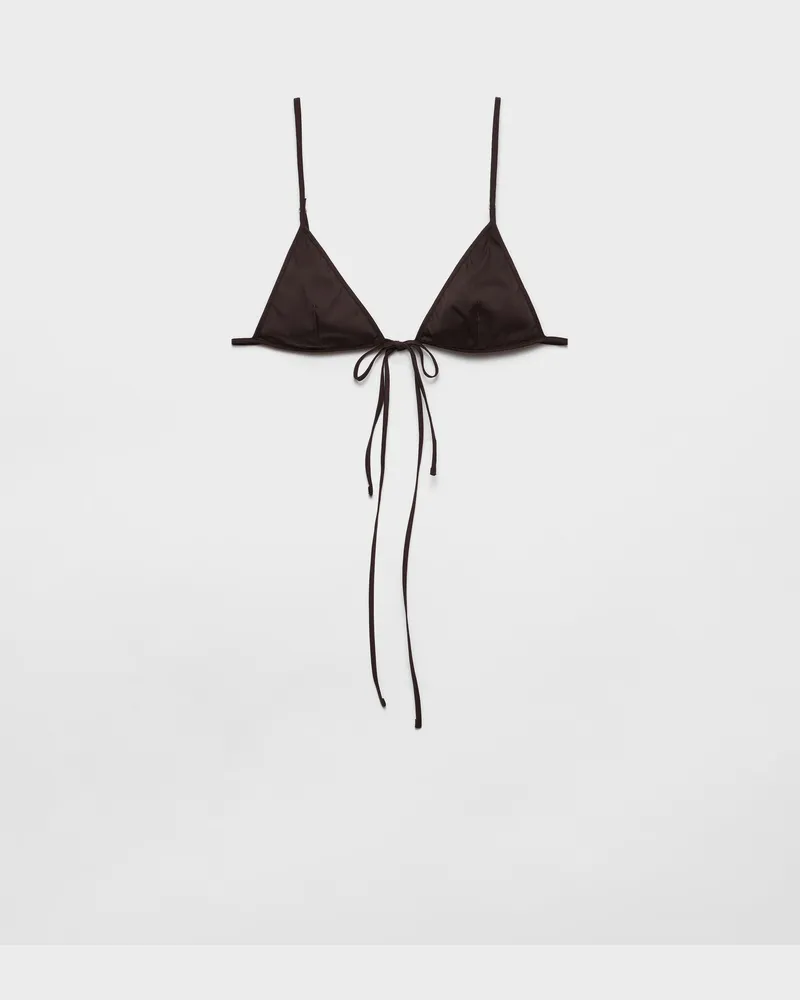 Prada BH aus Stretch-Popeline Ebenholz