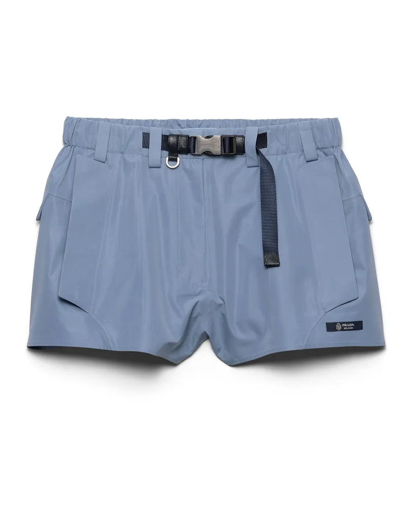 Prada Shorts Aus Funktionsgewebe, Damen, Astralblau, Größe Astralblau