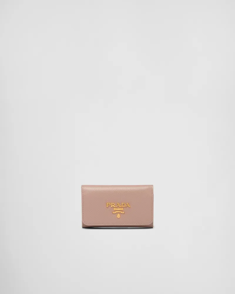 Prada Schlüsselanhänger aus Saffiano-Leder Puderrosa
