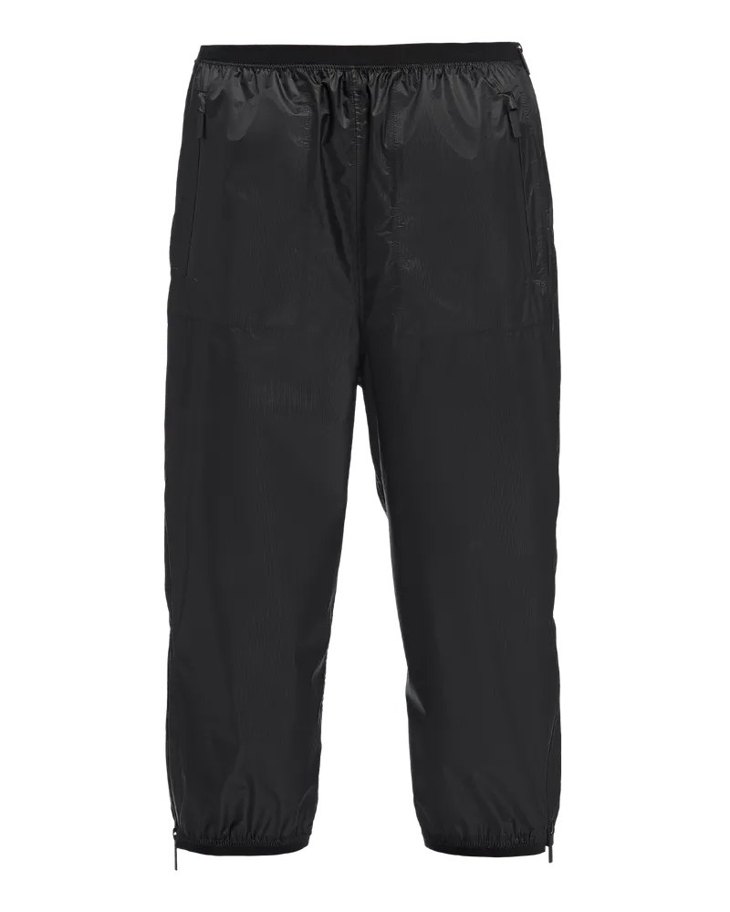 Prada Knielange Hose aus Ripstop Schwarz