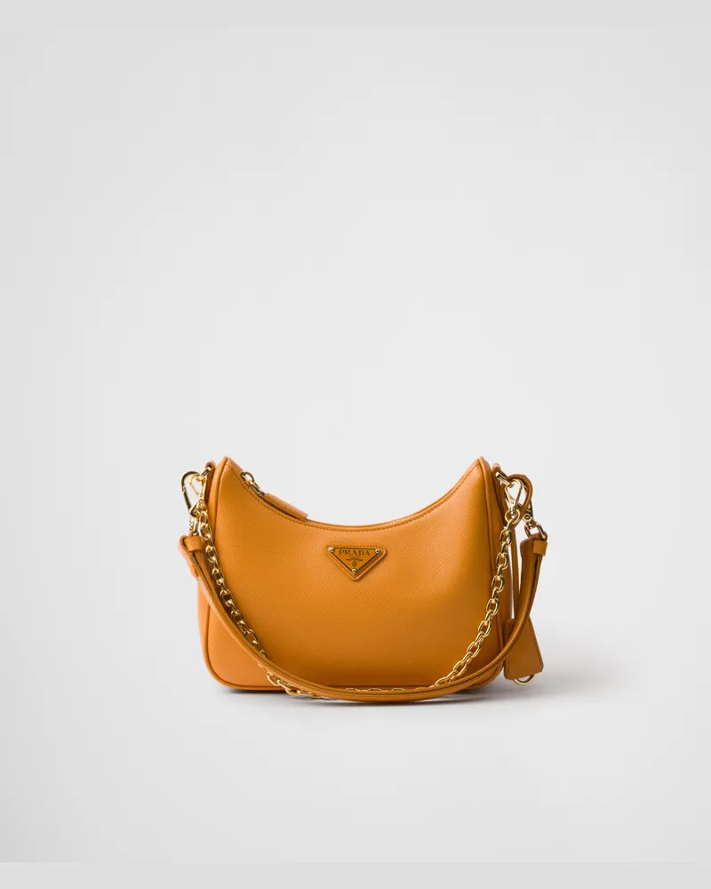 Prada Re-Edition Mini Bag aus Saffiano-Leder Amber