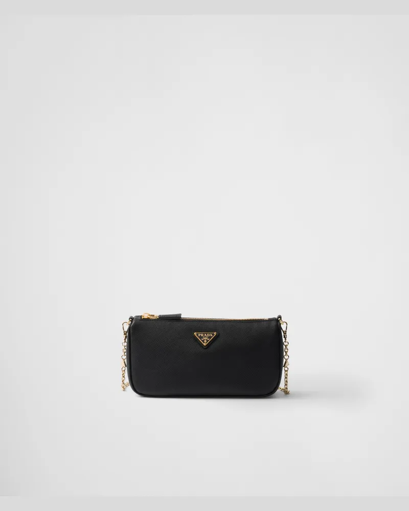 Prada Mini Bag aus Saffiano-Leder Schwarz