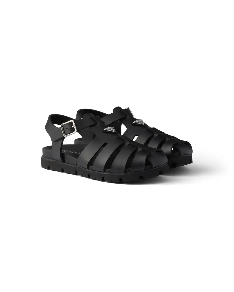 Prada Fischersandalen Aus Gummi, Herren, Schwarz, Größe 9,5 Schwarz