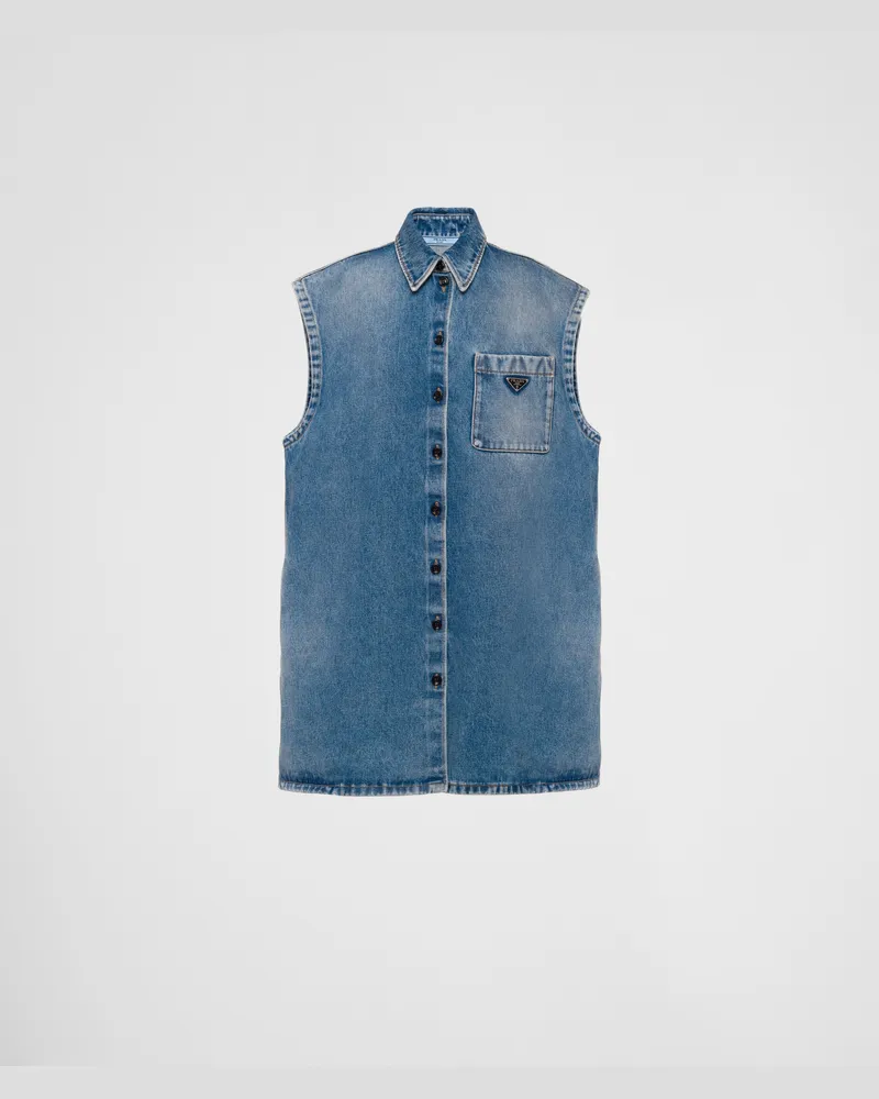 Prada Hemd aus Denim Himmelblau