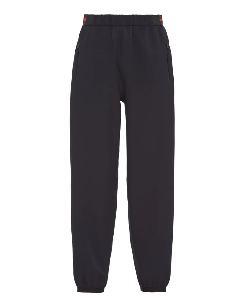 Prada Hose Mit Weitem Bein Aus Bi-stretch Light, Damen, Schwarz, Größe Schwarz