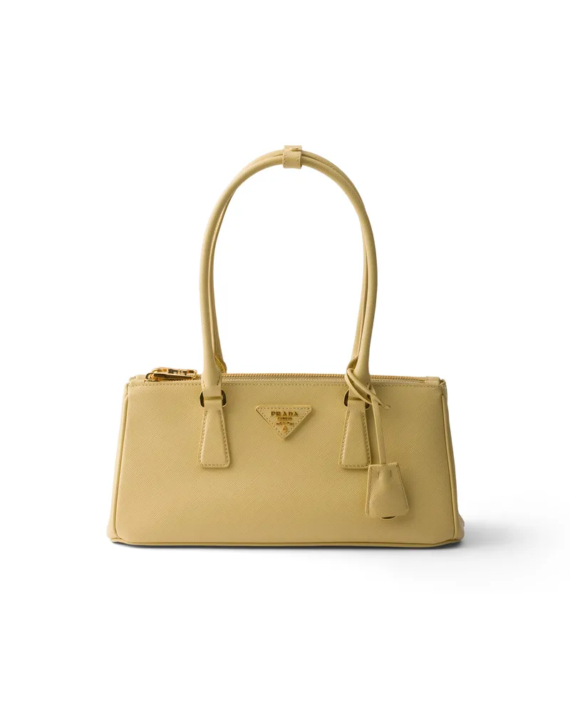 Prada Galleria Mittelgroße Tasche Aus Saffiano-leder, Damen, Vanille Vanille