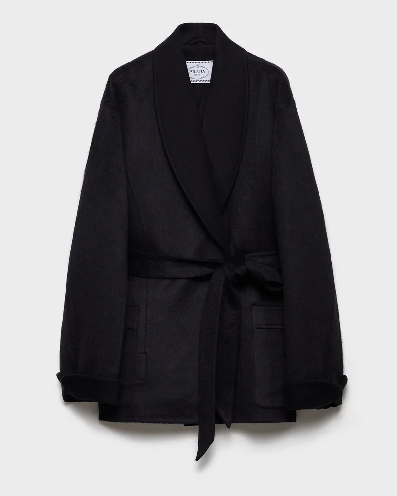 Prada Einreihige Cabanjacke aus Double-Velours Blau