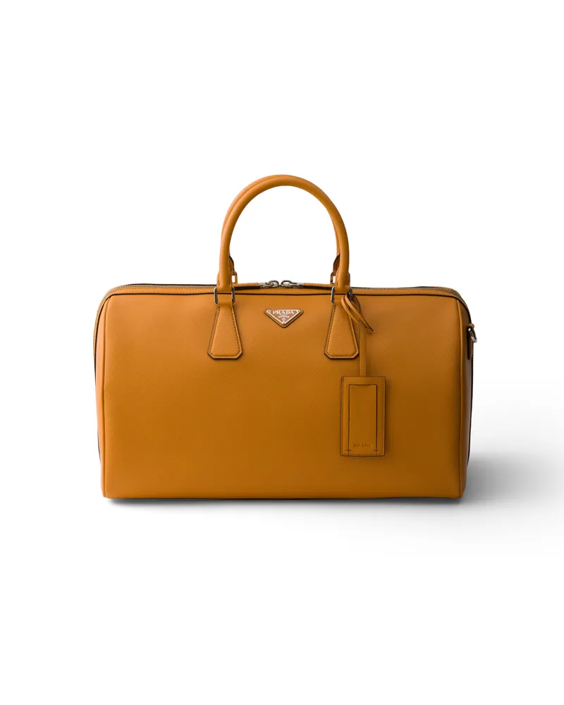 Prada Reisetasche Aus Saffiano-leder, , Amber Amber