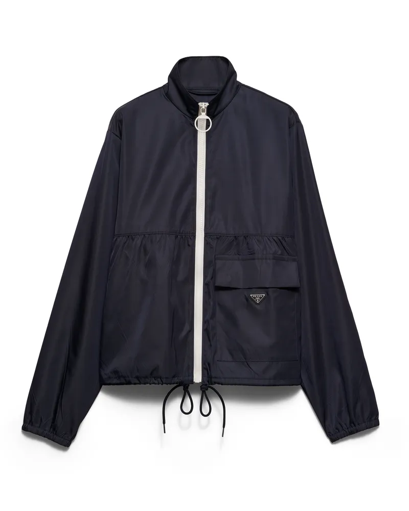 Prada Blousonjacke Aus Re-nylon, Damen, Blau, Größe Blau
