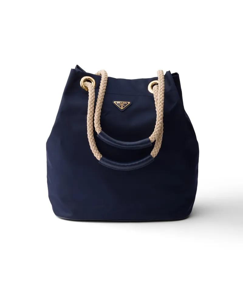 Prada Mariner Große Bucket Bag Aus Re-nylon, Damen, Ostseeblau Ostseeblau
