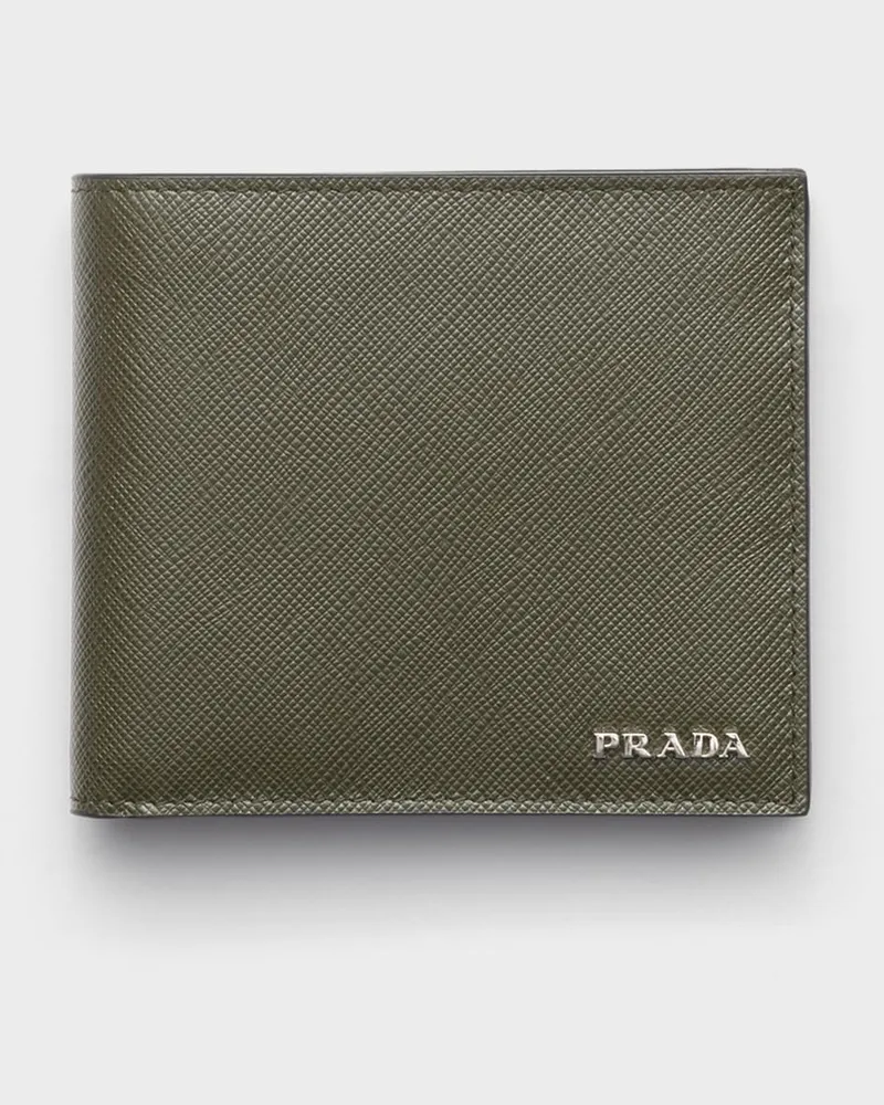Prada Saffiano Leder Brieftasche mit Münzfach Tarnung