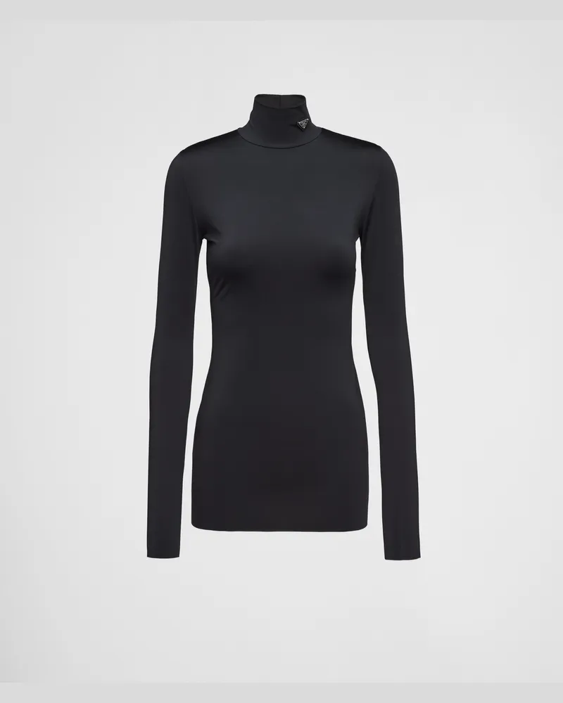 Prada Rollkragentop aus Jersey Schwarz