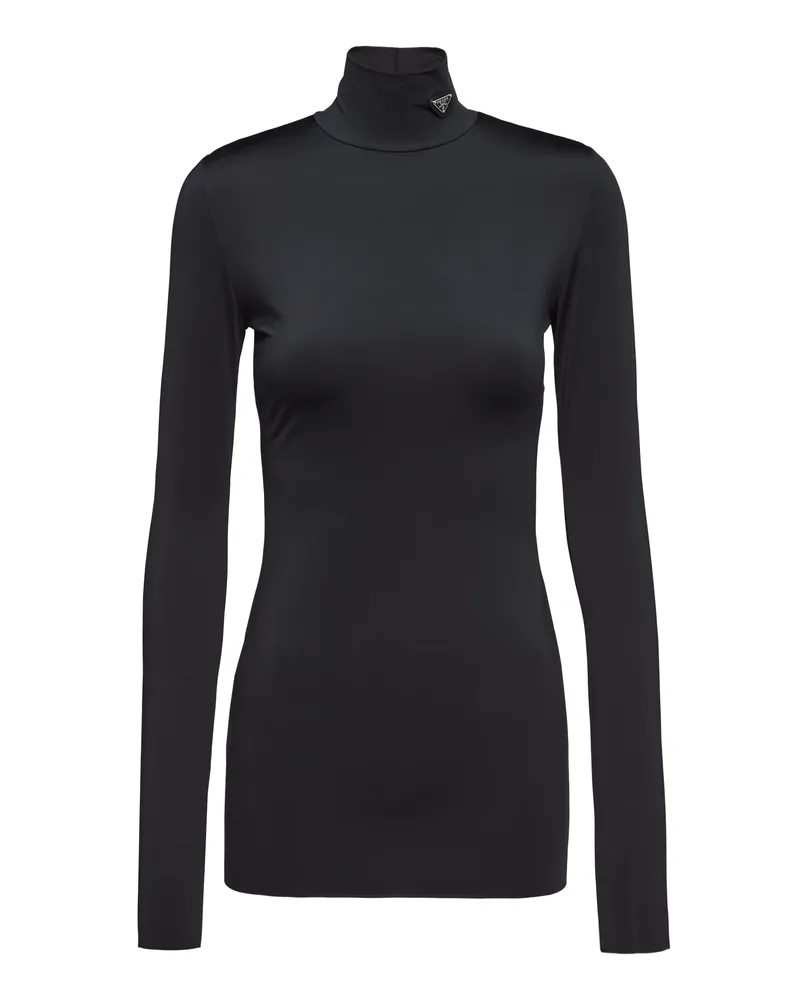 Prada Rollkragentop Aus Jersey, Damen, Schwarz, Größe Schwarz