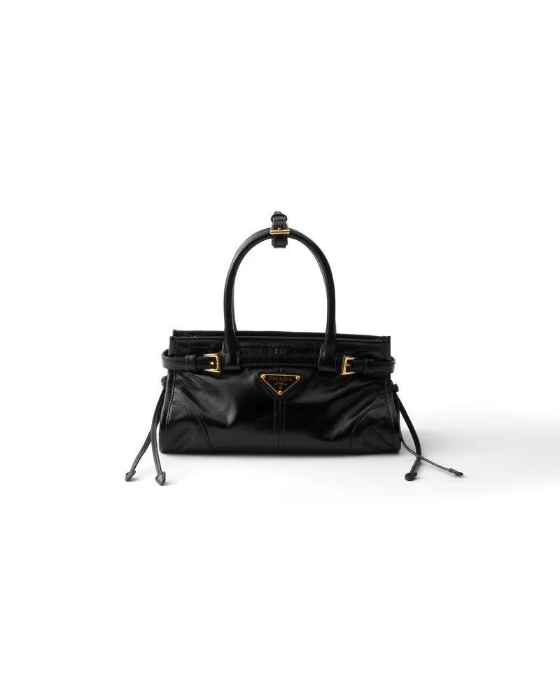 Prada Bonnie Mini-handtasche Aus Leder, Damen, Schwarz Schwarz