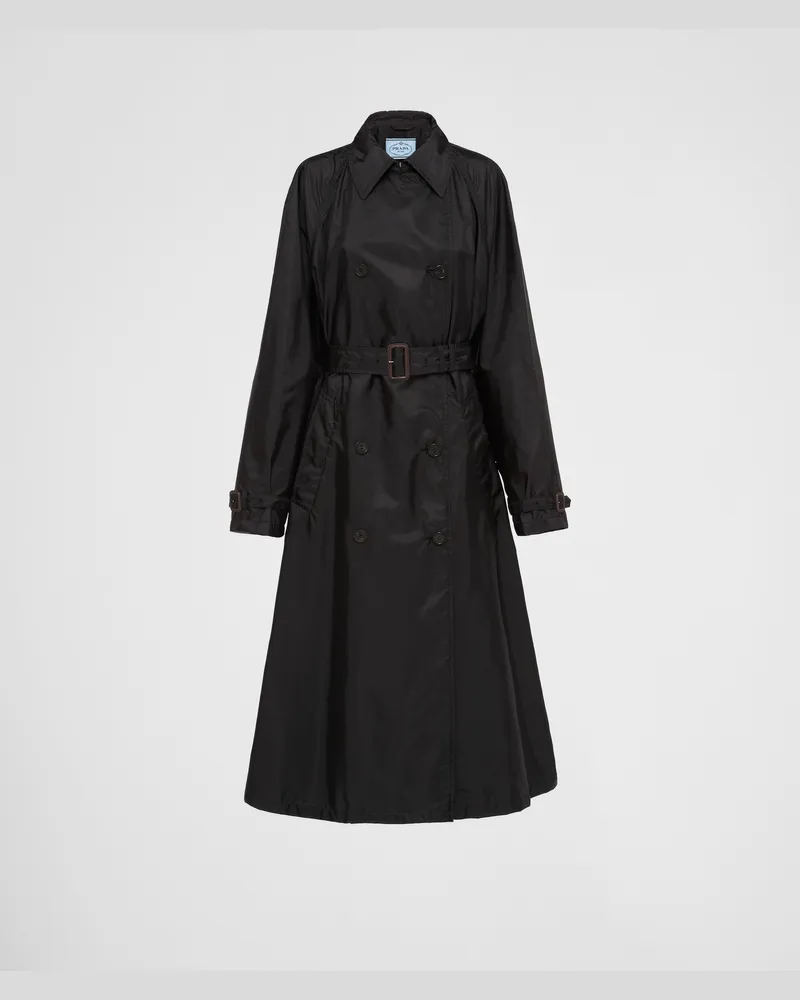 Prada Trenchcoat aus leichtem Re-Nylon Schwarz