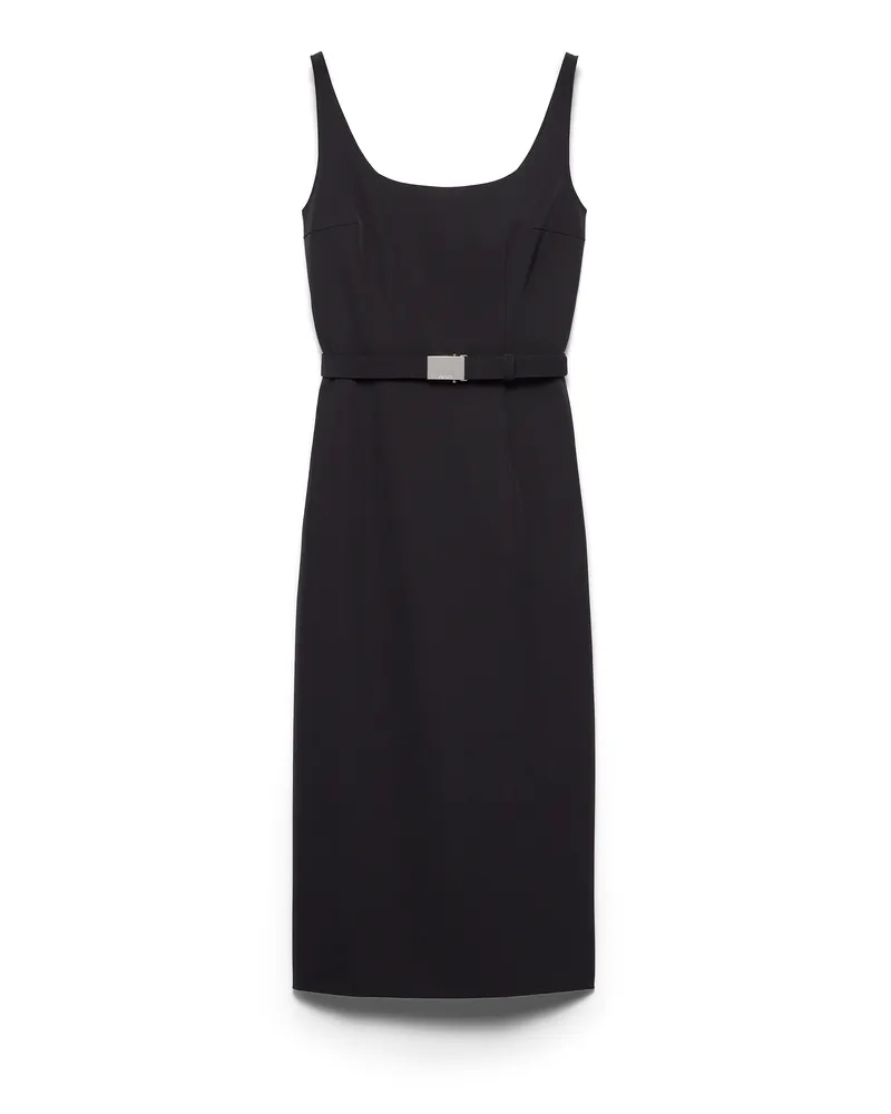 Prada Kleid Aus Stretch-funktionsgewebe, Damen, Schwarz, Größe Schwarz