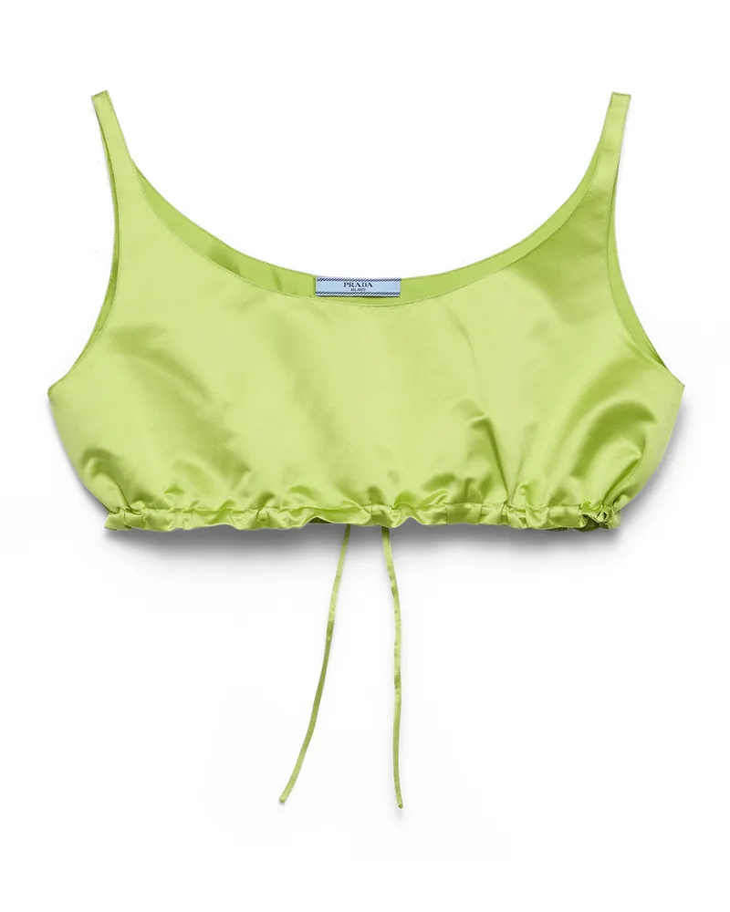 Prada Crop-top Aus Duchesse, Damen, Pistaziengrün, Größe Pistaziengrün