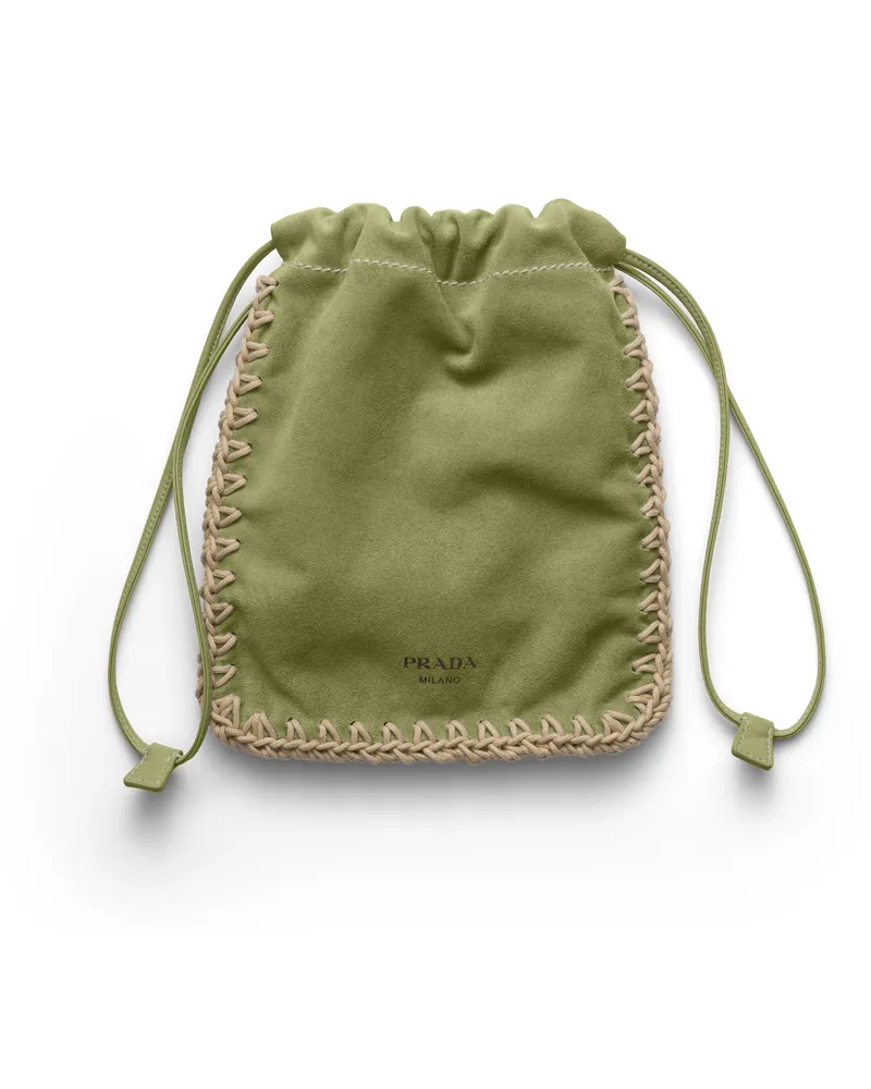 Prada Smartphone-hülle Aus Wildleder, Damen, Agave Agave