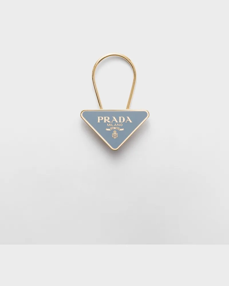 Prada Schlüsselring aus emailliertem Metall Gold