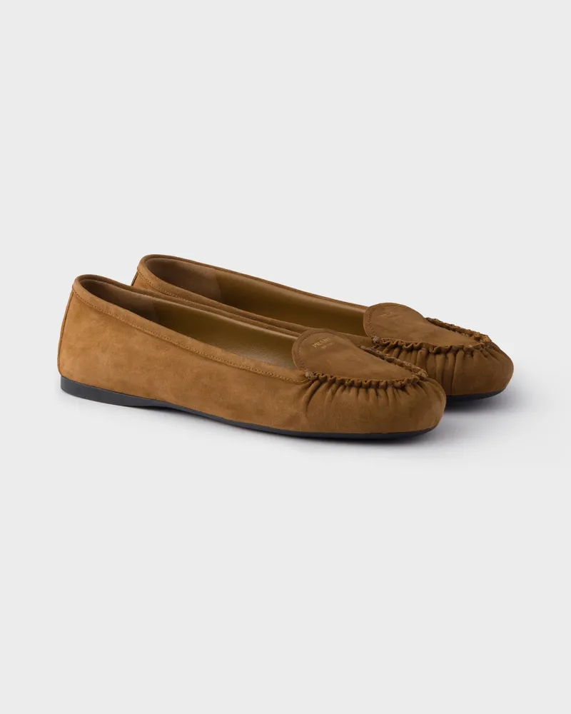 Prada Ballerinas aus Wildleder Zimt