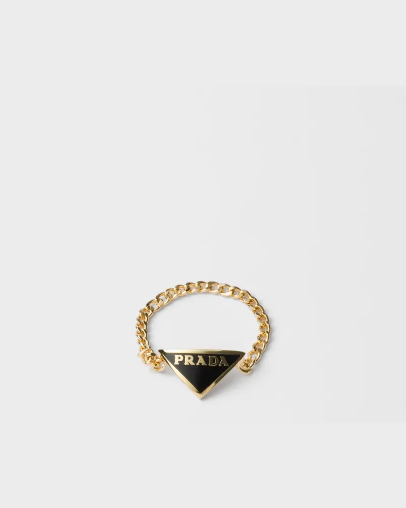 Prada Emaillierter Metallring Gold