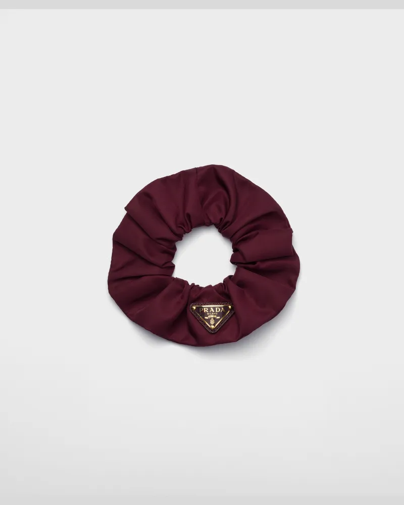 Prada Haargummi aus Re-Nylon Burgunderrot