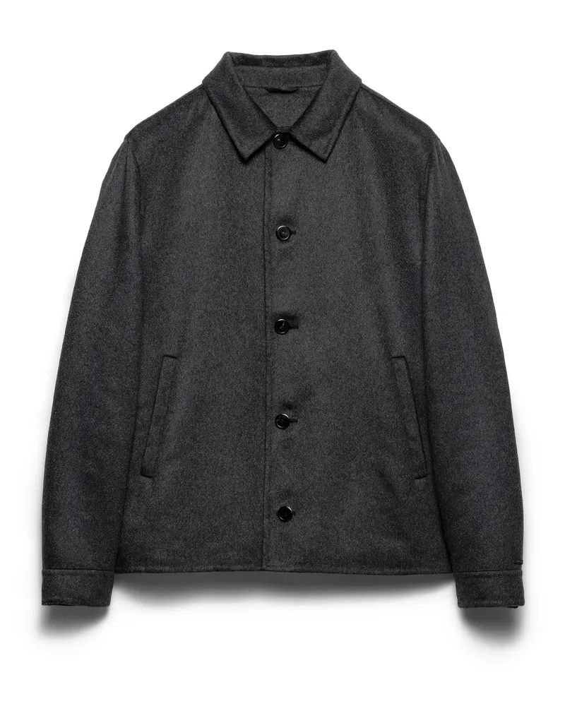 Prada Blousonjacke Aus Kaschmir, Herren, Anthrazitgrau, Größe Anthrazitgrau