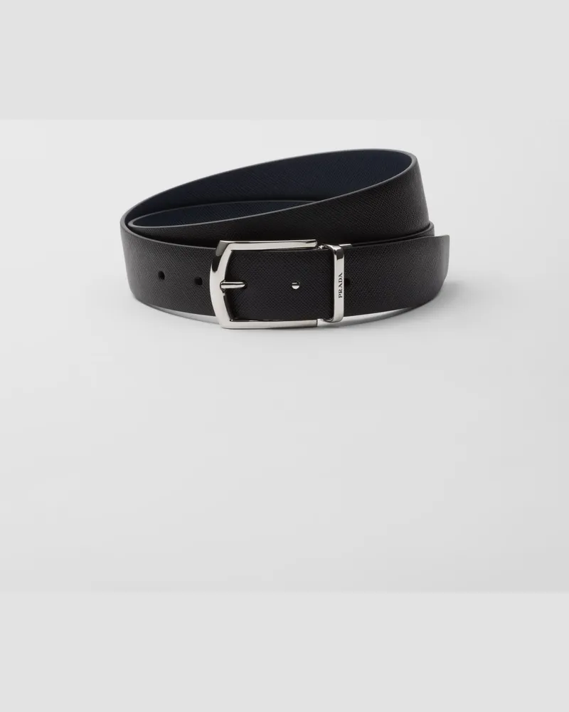 Prada Wendegürtel aus Saffiano-Leder Schwarz