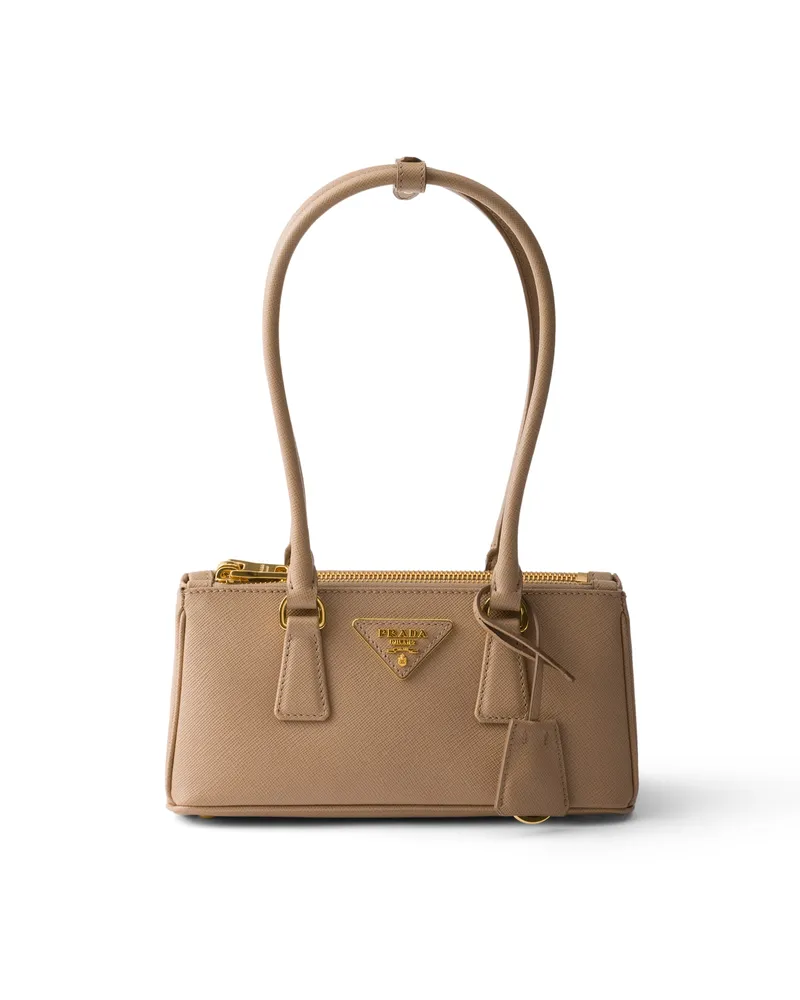 Prada Galleria Mini Bag Aus Saffiano-leder, Damen, Cameo Cameo