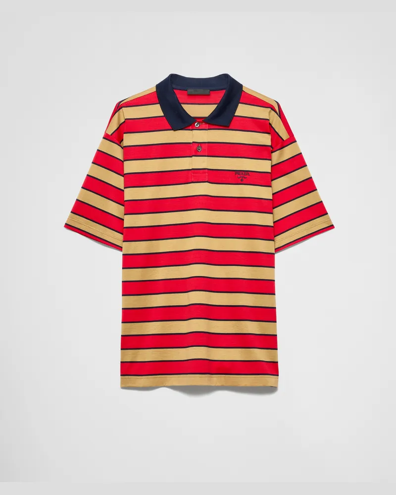 Prada Poloshirt aus Baumwolle Kamelfarben