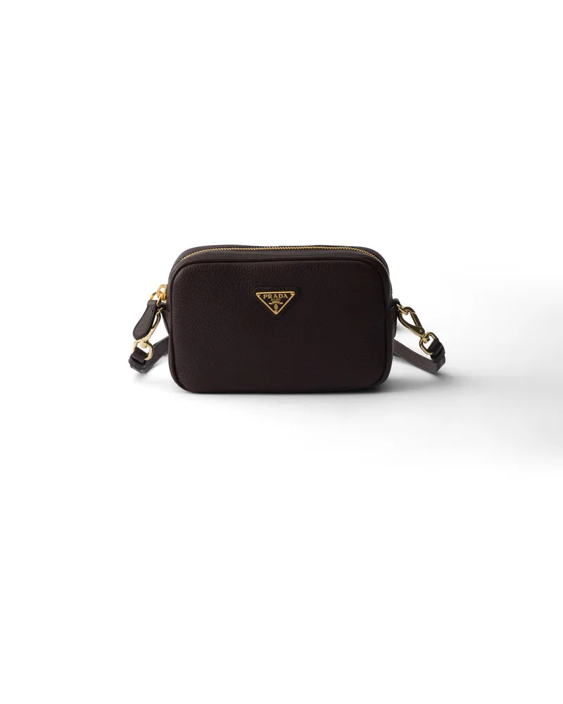 Prada Mini Bag Aus Leder, Damen, Brown Brown
