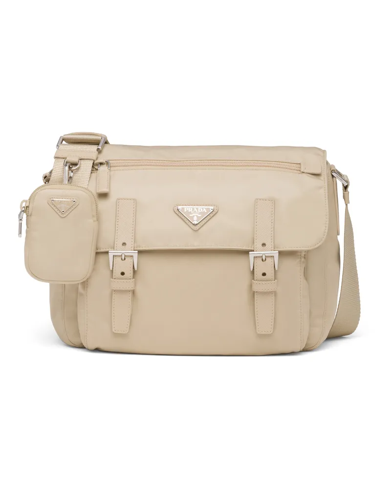 Prada Schultertasche Aus Re-nylon, Damen, Wüstenbeige Wüstenbeige