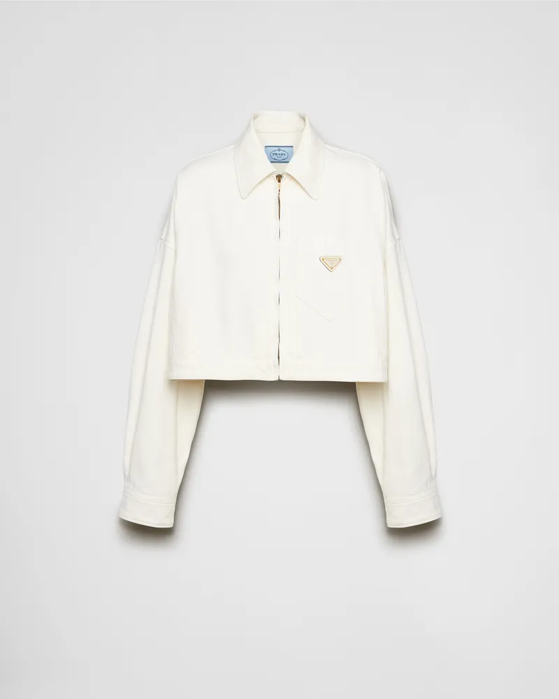 Prada Blousonjacke aus Denim Weiss